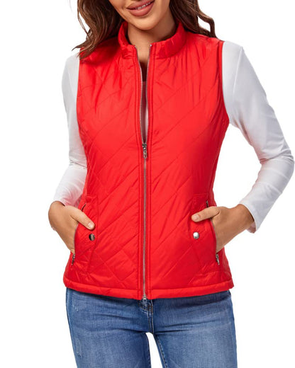 Quilted Stand Collar Cotton Vest