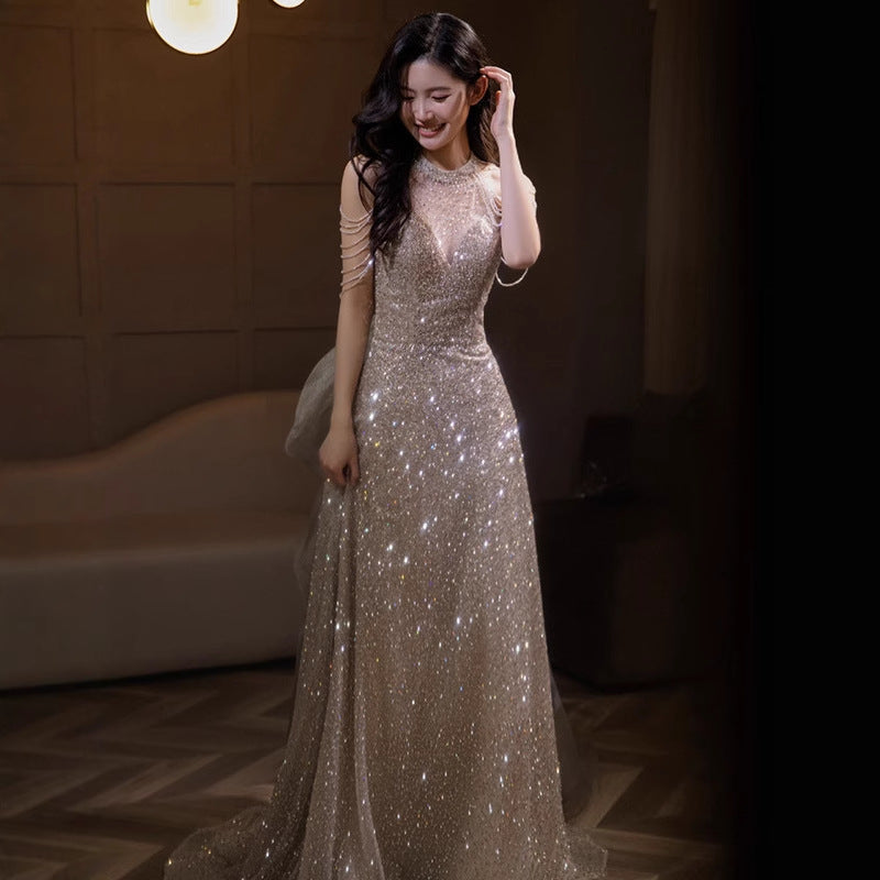 Halter Neck Evening Dress