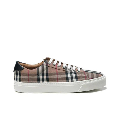 Burberry Check Print Low-Top Sneaker Dark Brown