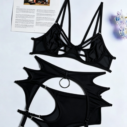 Sexy Lingerie Set with Metal Accessories