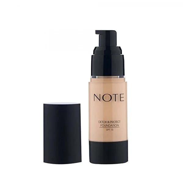 Note Detox &amp; Protect Foundation 02 Natural Beige - Anti-Aging Foundation Makeup with Antioxidants &amp; Natural Finish
