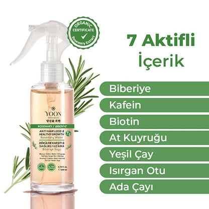 Yoon Hair Care Serum with Rosemary Extract - Anti-Hair Loss, Promotes Hair Growth &amp; Healthier Scalp