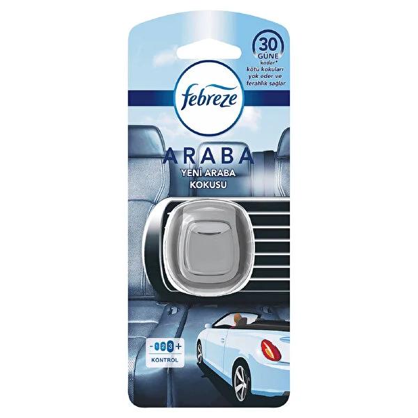 Febreze Car Air Freshener - Odor Eliminating Vent Clip for Long Lasting New Car Scent &amp; Cigarette Smoke Removal
