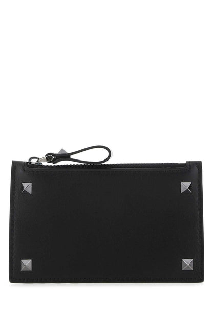 VALENTINO GARAVANI Mini Leather Rockstud Card Holder
