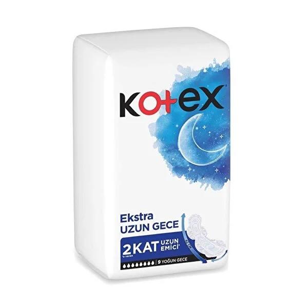 Kotex Extra Long Pads Night - Ultimate Leak Protection, Cotton Feel Sanitary Pads for Feminine Hygiene &amp; Confident Nights (9-Count)