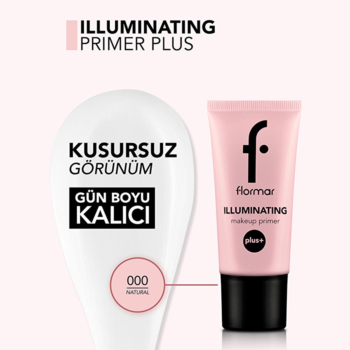 Flormar Illuminating Primer Plus - Hydrating Makeup Primer for Radiant Finish, Green Tea &amp; Acai Extracts