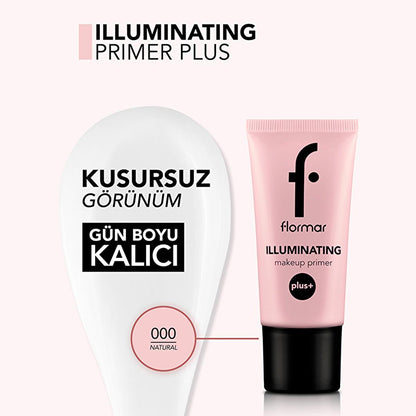 Flormar Illuminating Primer Plus - Hydrating Makeup Primer for Radiant Finish, Green Tea &amp; Acai Extracts
