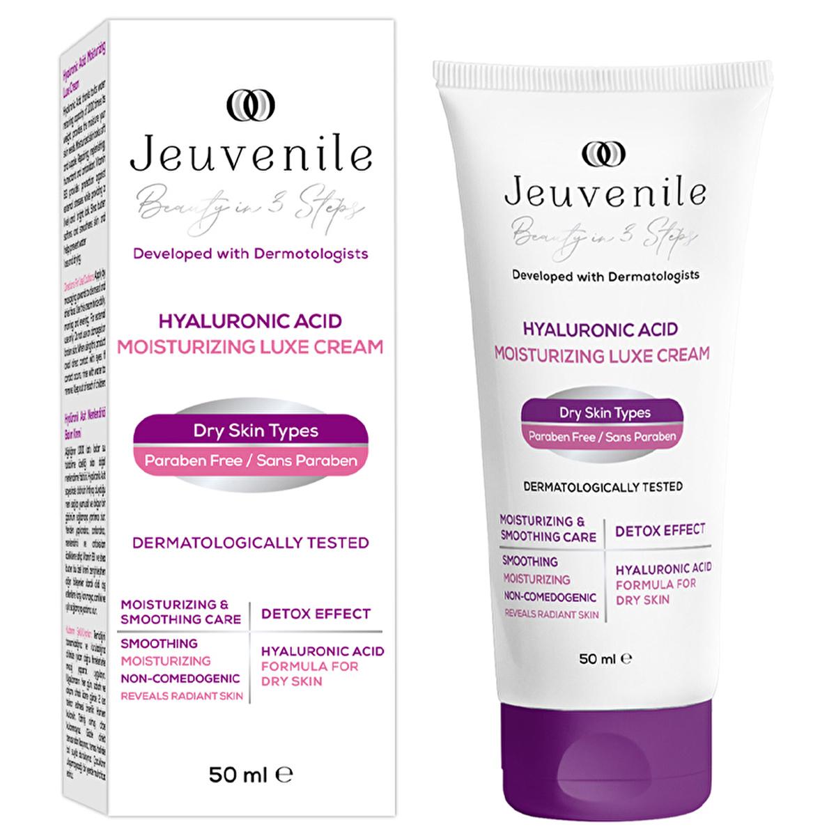 Jeuvenile Hyaluronic Acid Moisturizing Cream - 50ml, Anti-Aging, Hydrating, with Vitamin B3 &amp; Shea Butter
