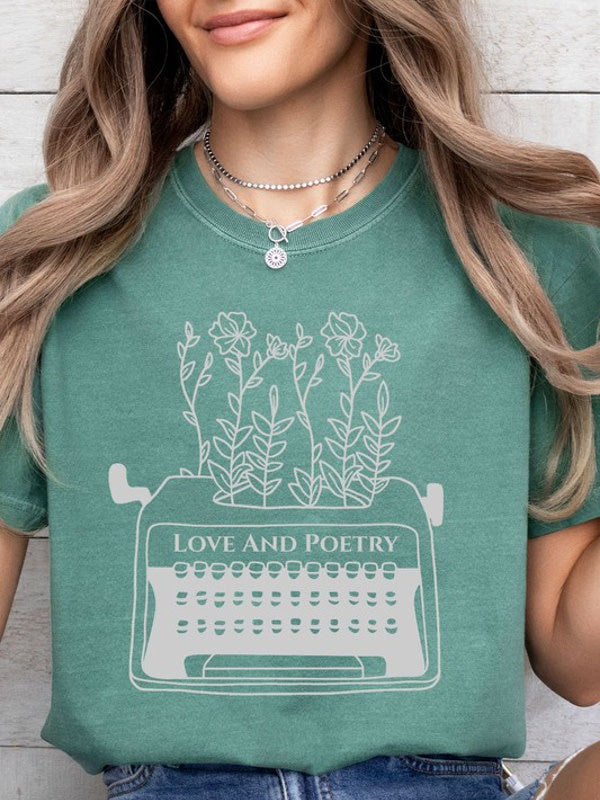 Love &amp; Poetry Graphic Tee - Light Green