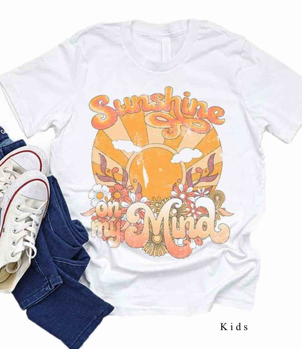 Kids Sunshine State of Mind Graphic Tee - White