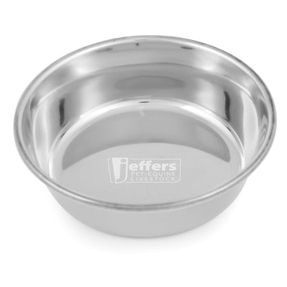 Jeffers Heavy Weight Stainless Steel Pet Bowls – Durable Pet Food &amp; Water Dish, Chew-Resistant, Dishwasher Safe