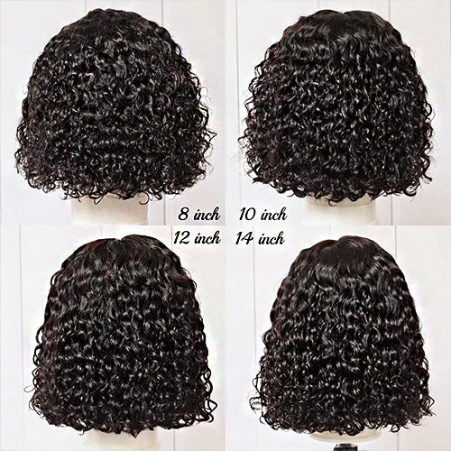 StariaHair 13"x4" Curly Bob Wig Transparent Lace Closure Wig 
