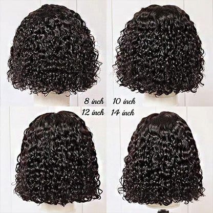 StariaHair 13"x4" Curly Bob Wig Transparent Lace Closure Wig 