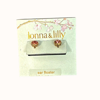 Lonna and Lilly Gold-Tone Stone and Crystal Halo Stud Earrings