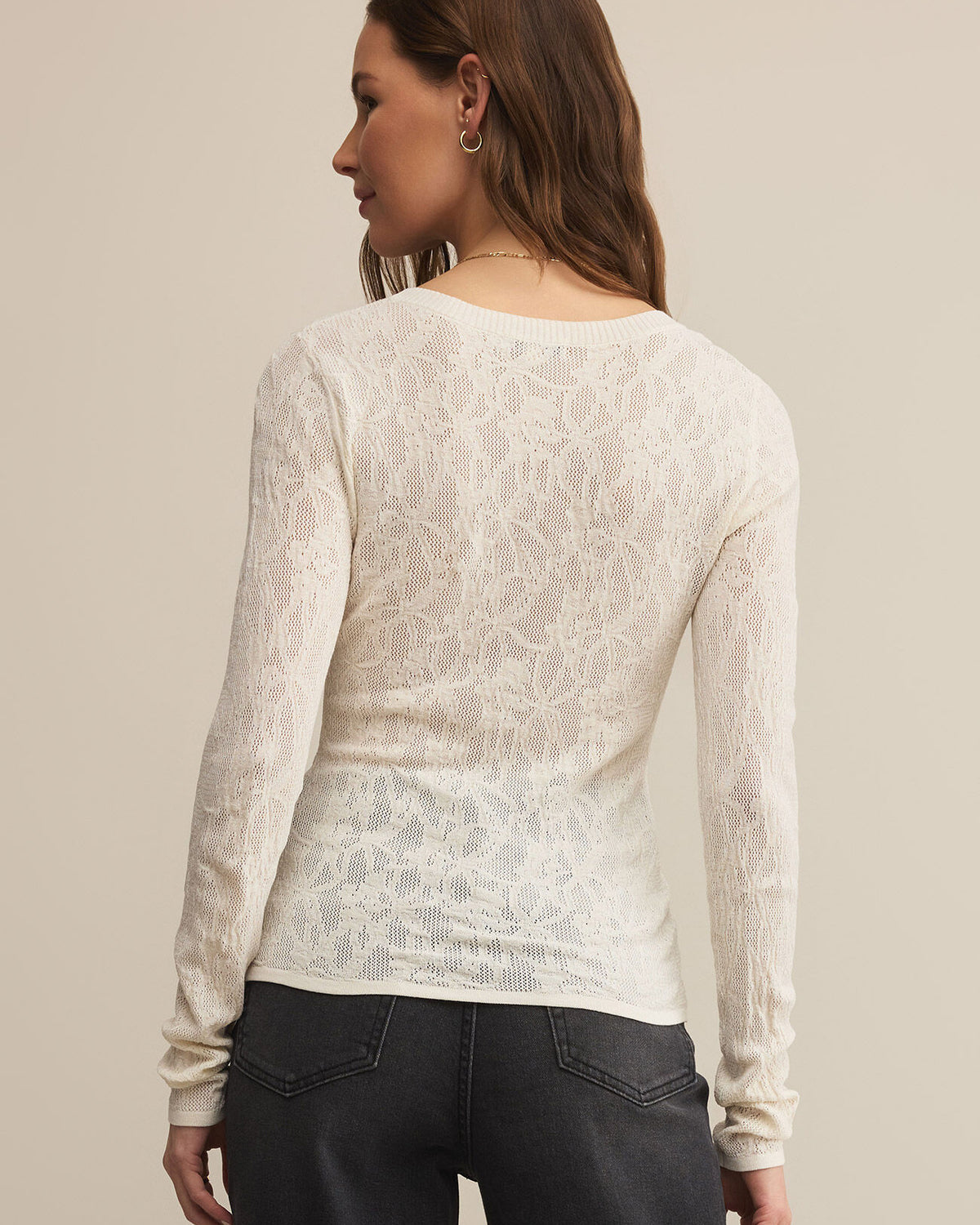 Tibi Scoop Mesh Sweater