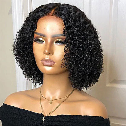 StariaHair 5"x5" Curly Bob Wig Transparent Lace Closure Wig 
