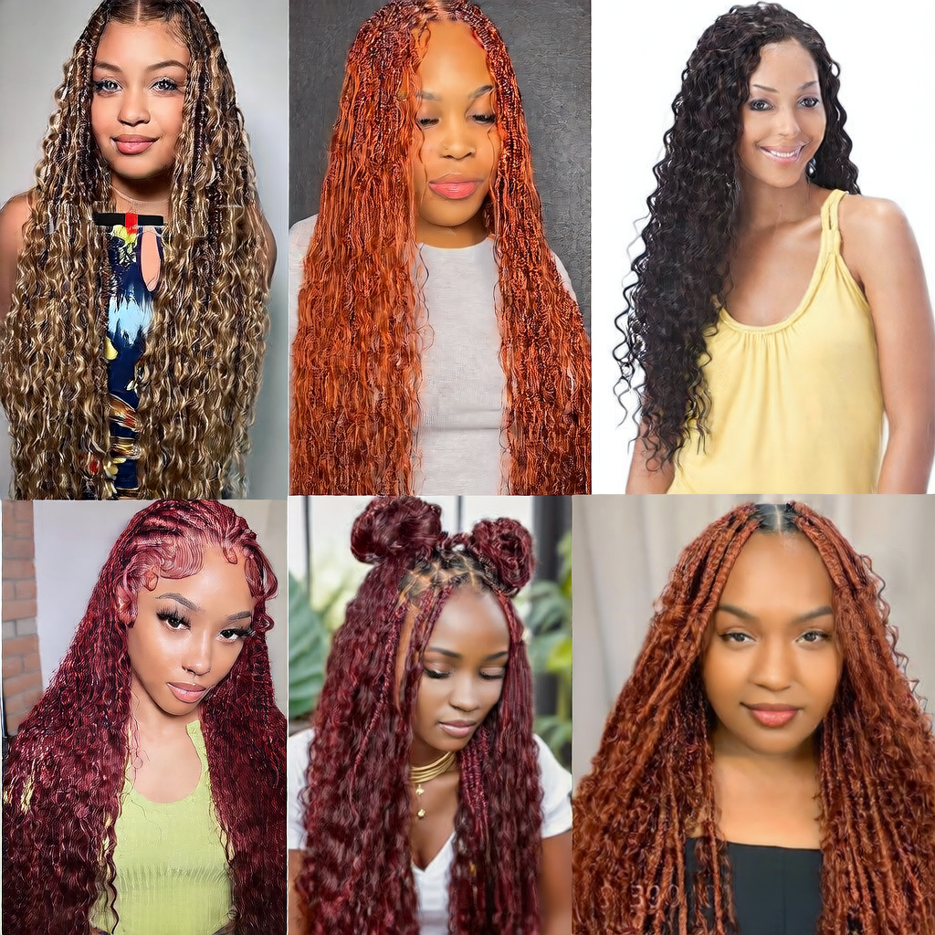 Deep Wave Bohemian Braid Wig Hand-Woven Hair Extensions