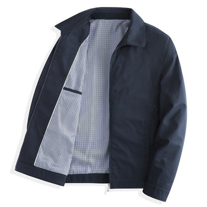 Pure Cotton Lapel Jacket for Men Business Casual Outerwear