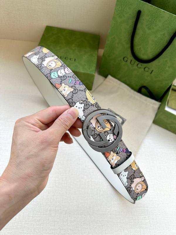 GUCCI Cartoon Print Logo Belt &