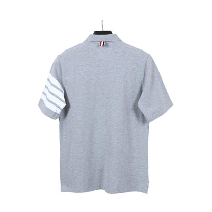 Thom Browne Grey T-Shirt with Collar