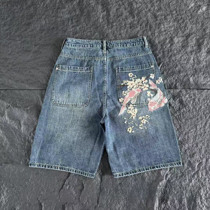 Casual Long Pants Plum Blossom Embroidery