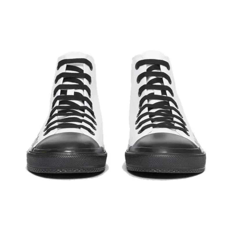 Burberry Slip-Resistant High-Top Canvas Shoes Black White