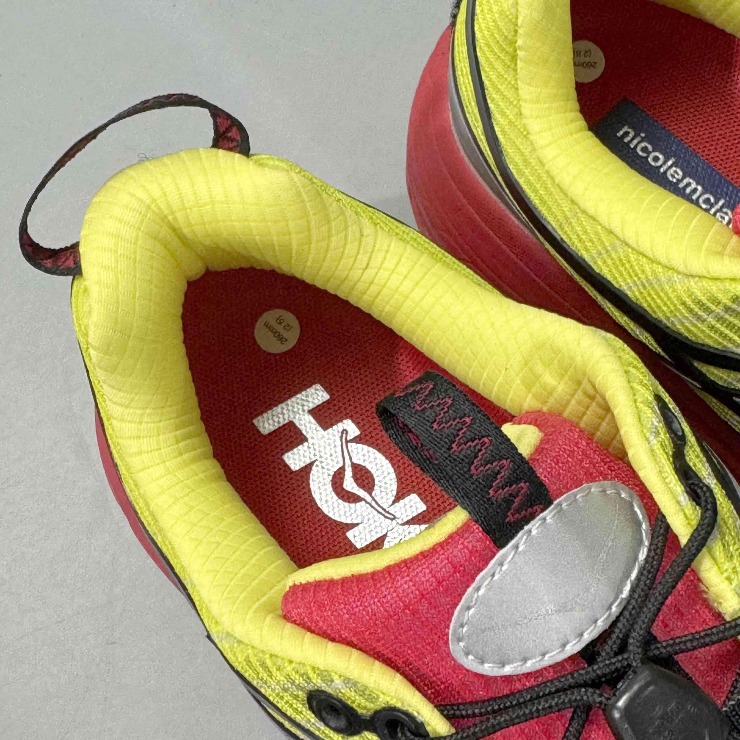 Nicole McLaughlin × Hoka Mafate Three 2 "Red/Neon Green