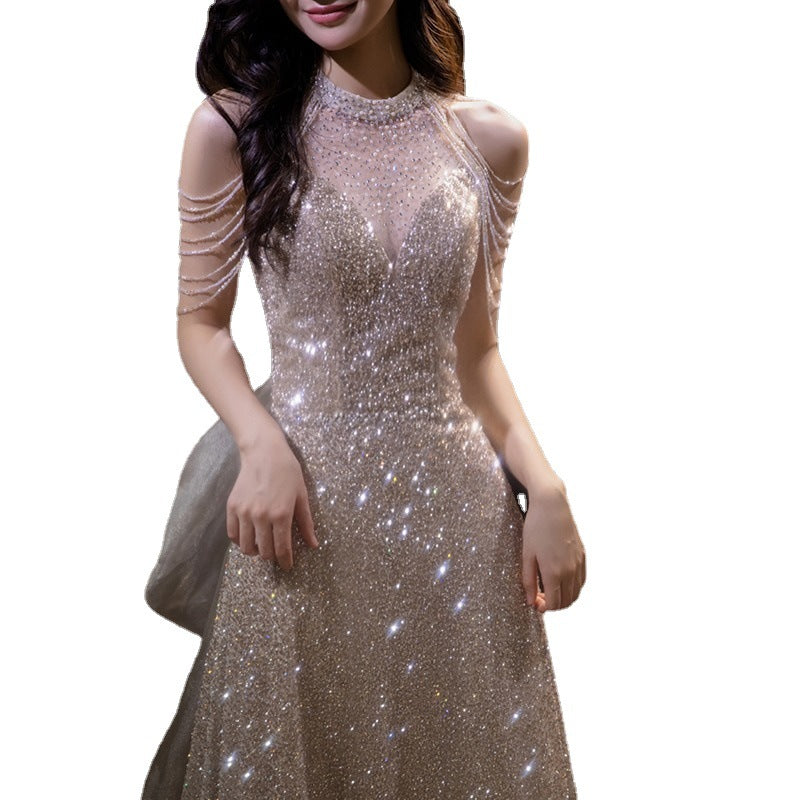 Halter Neck Evening Dress