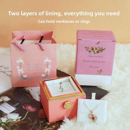 Rotating Eternal Flower Acrylic Jewelry Gift Box