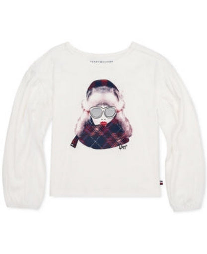 Tommy Hilfiger Kids Ski Girl Long Sleeve Tee Shirt, Size XL/16