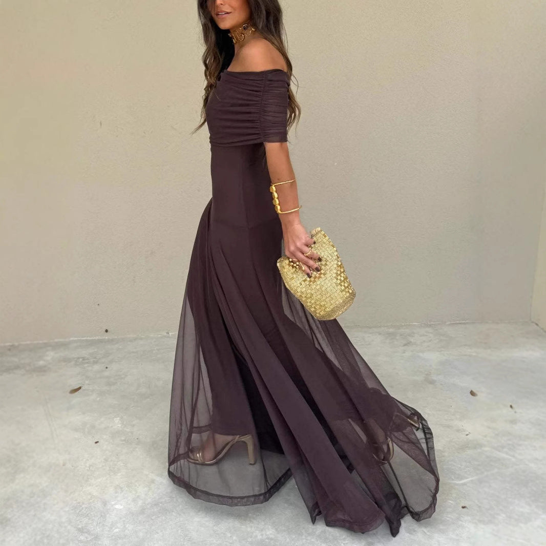Womens Mesh Panel Slim Fit Dress