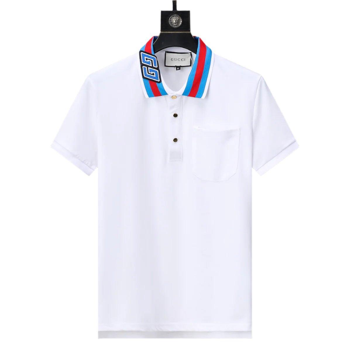 Gucci White T-shirt with a collar