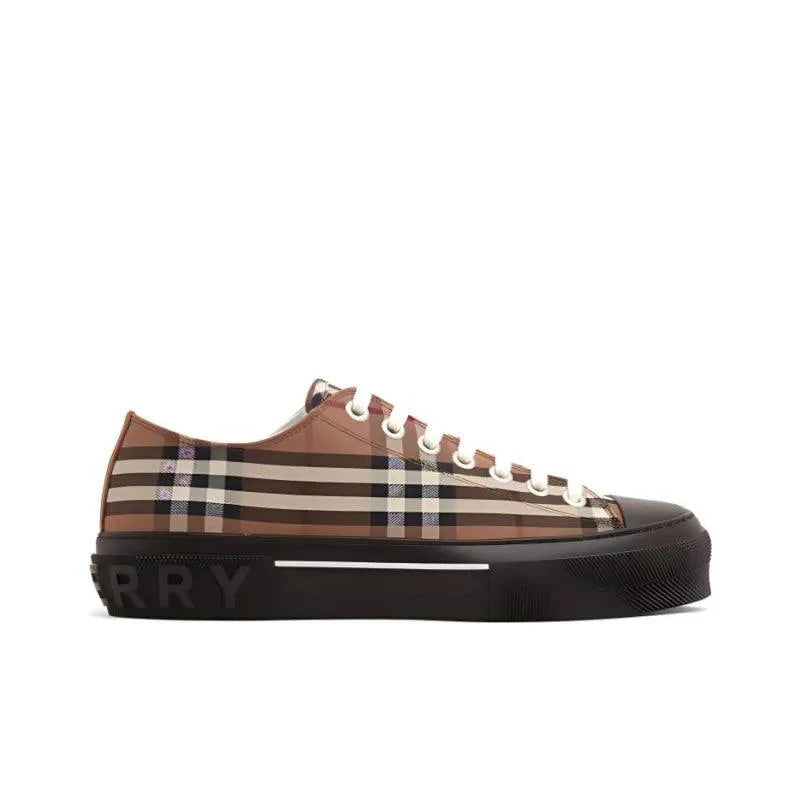 Burberry Vintage Check Lace Up Sneaker Beige Brown