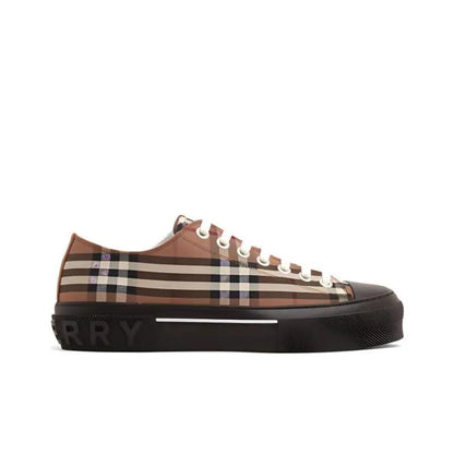 Burberry Vintage Check Lace Up Sneaker Beige Brown