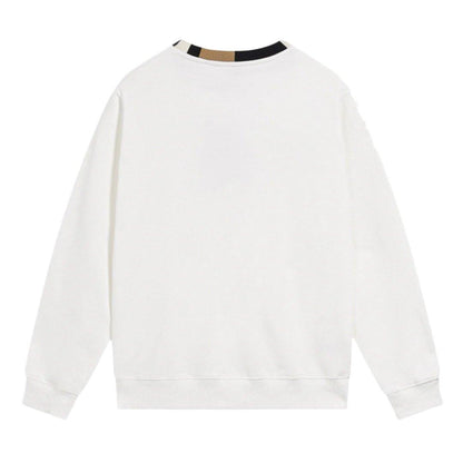 BURBERRY JARRAD WHITE COTTON ICON STRIPE COLLAR RED LOGO SWEATER