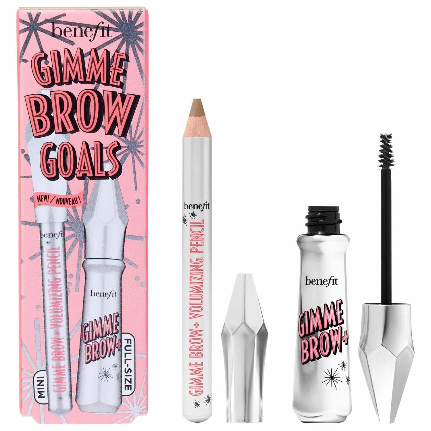Benefit Cosmetics Gimme Brow Goals Volumizing Brow Gel &amp; Pencil Duo - Long-Lasting Brow Enhancement Kit for Fuller Brows