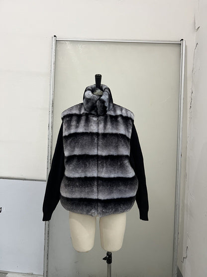 Elegant Long Sleeve Fur Patchwork Jacket