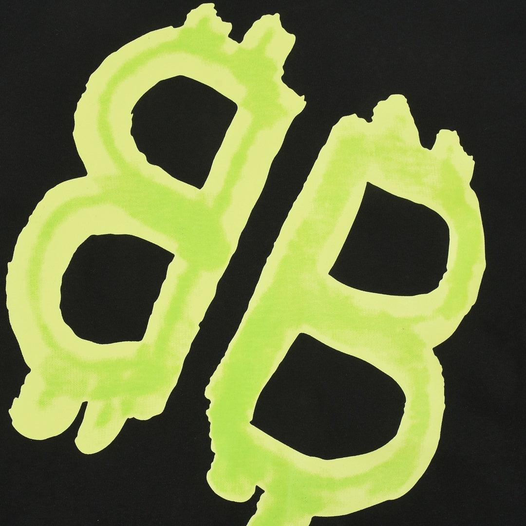 Balenciaga Black &amp; Green T-Shirt Without Collar