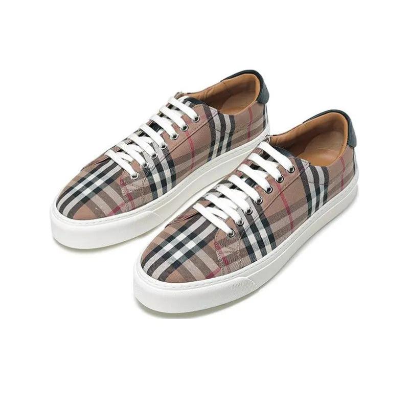 Burberry Check Print Low-Top Sneaker Dark Brown