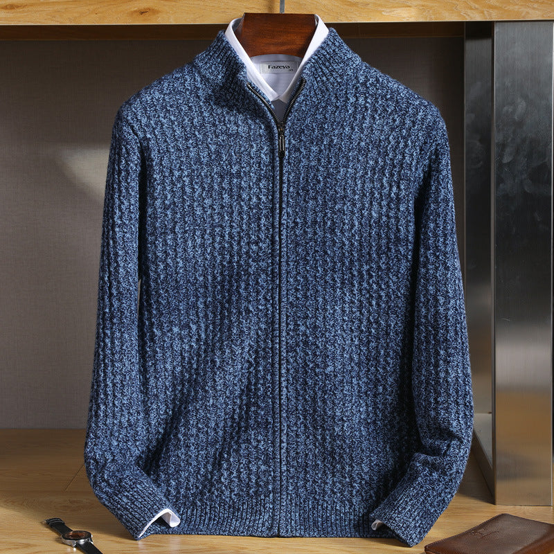 Wool Zipper Cardigan Men&
