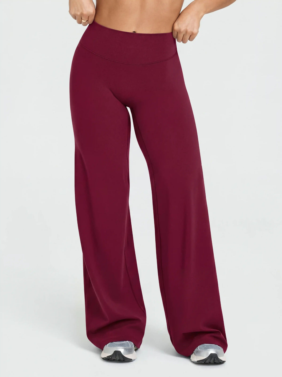 Womens High Waist Flared Yoga Pants Straight Leg Slimming Workout Leggings
