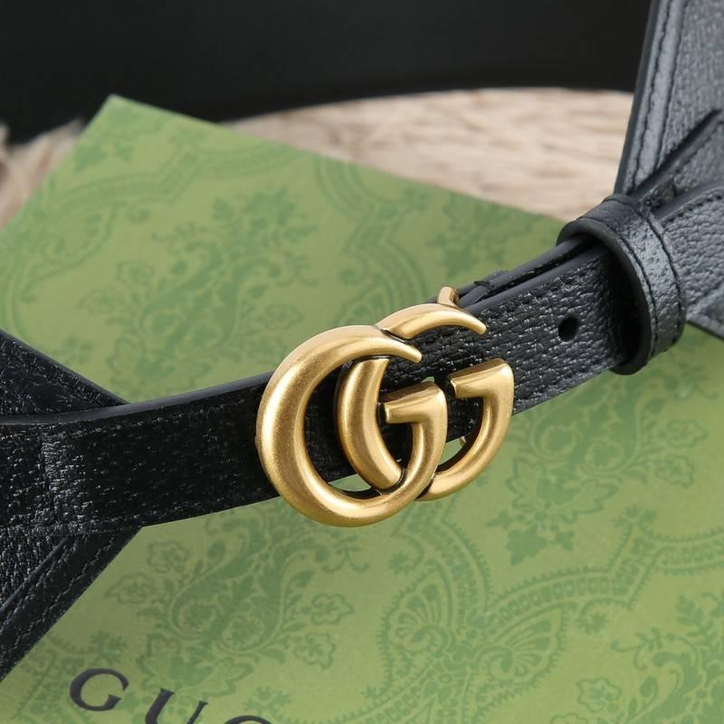 Gucci GG-buckle canvas Women belt &