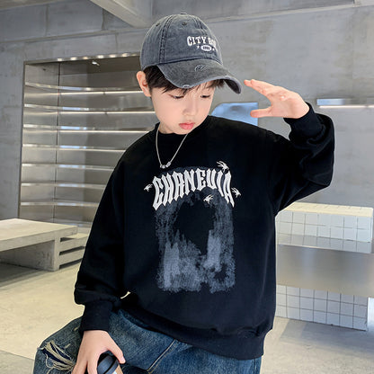 Boys Spider Print Crewneck Shirt