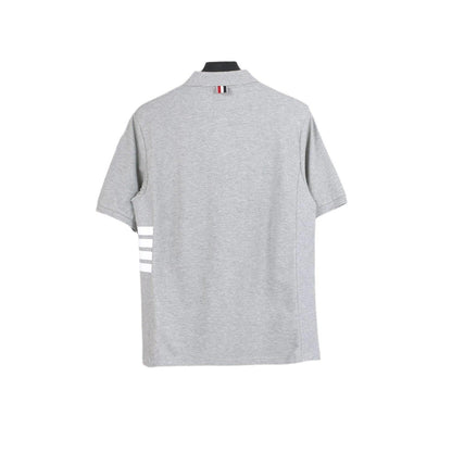 Thom Browne Grey T-Shirt with Collar