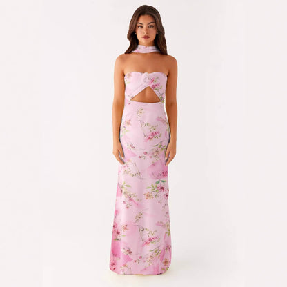 Floral Cut Out Backless Summer Dress