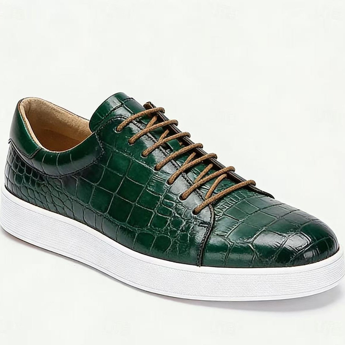 Mens Leather Lace-Up Casual Shoes