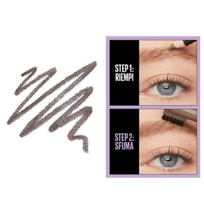Maybelline Eyebrow Express Pencil Deep Brown - Long-Lasting Eyebrow Definition with Super Pigmented Formula