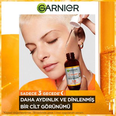 Garnier Vitamin C Serum - Anti-aging Night Serum for Brightening &amp; Hydration, Vegan Skincare, 1.01 fl oz