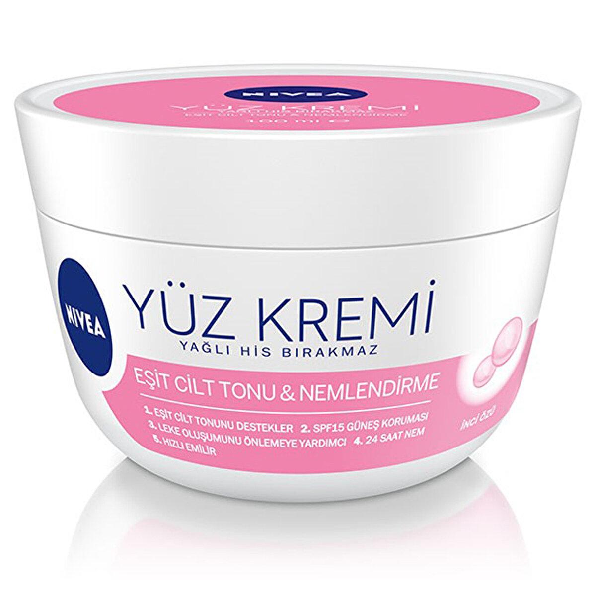 Nivea Facial Moisturizer: Skin Tone Evening Cream with Pearl Extract &amp; SPF 15 - 24 Hour Hydration, Dark Spot Prevention