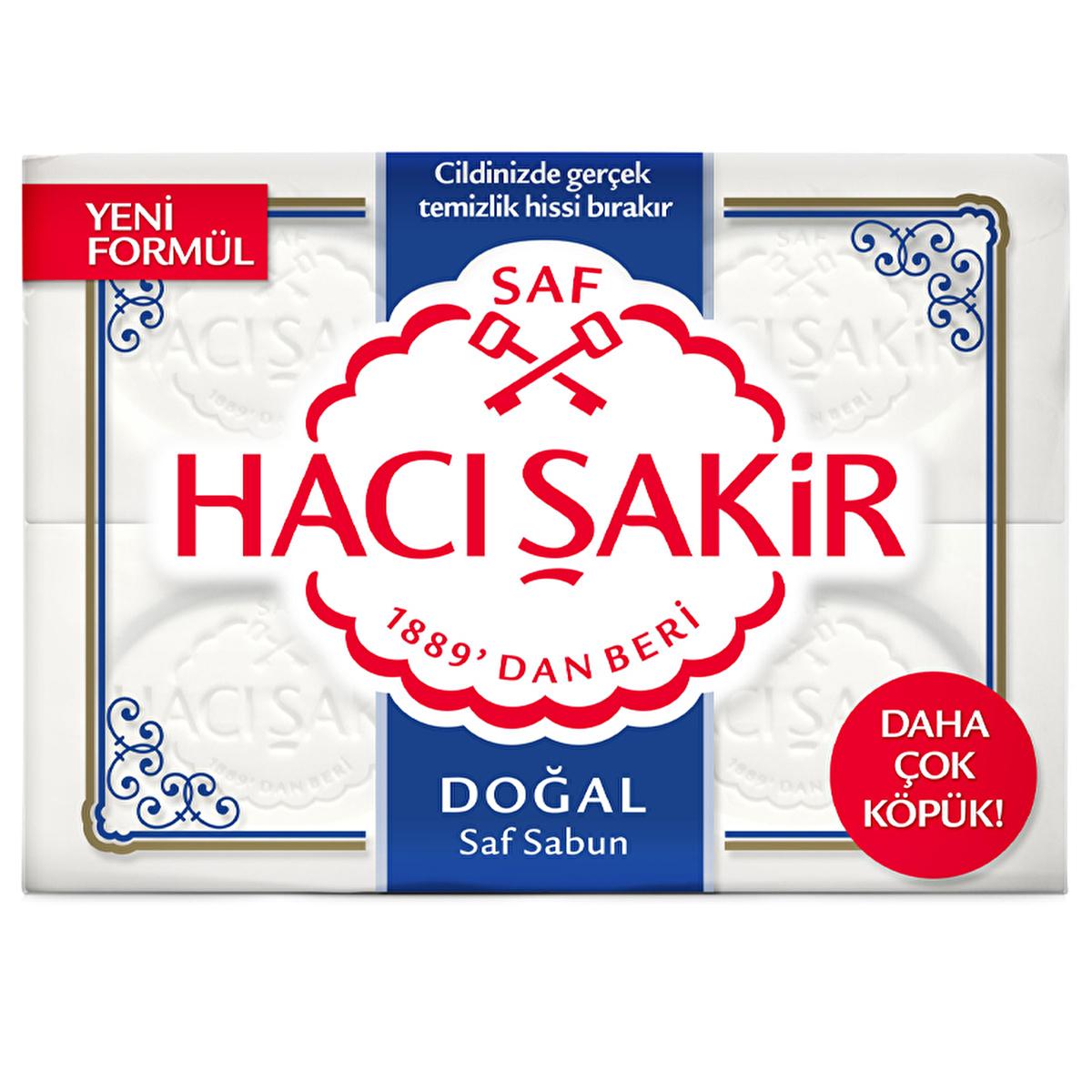 Hacı Şakir Natural Soap Bar for Sensitive Skin - 4 Pack, Gentle &amp; Traditional Turkish Cleansing